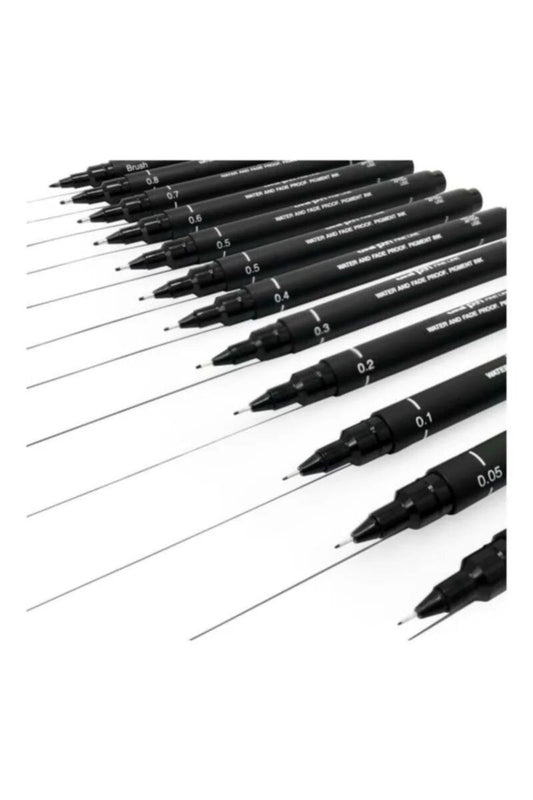 MITSUBISHI | Uni Pin Fine Liner PAC=12ea Black | MI-PIN200-12CBK