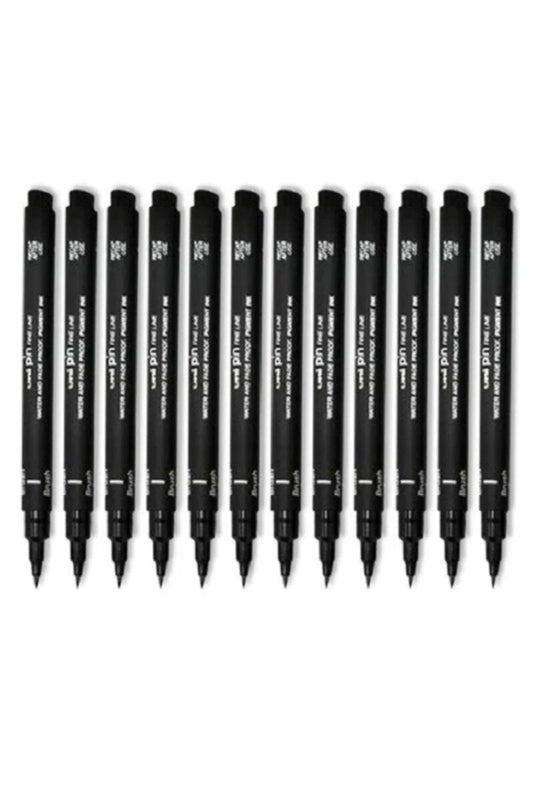 MITSUBISHI | Uni Pin Fine Liner PAC=12ea Black | MI-PIN200-12CBK