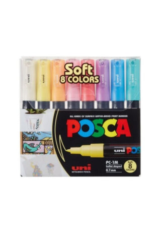 MITSUBISHI | Uni Posca PC-1M Soft Colors PAC=08C | MI-PC1M-S-08C