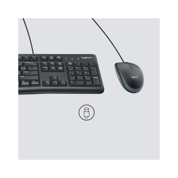LOGITECH | Corded Desktop Keyboard And Mouse COMBO Black | MK120