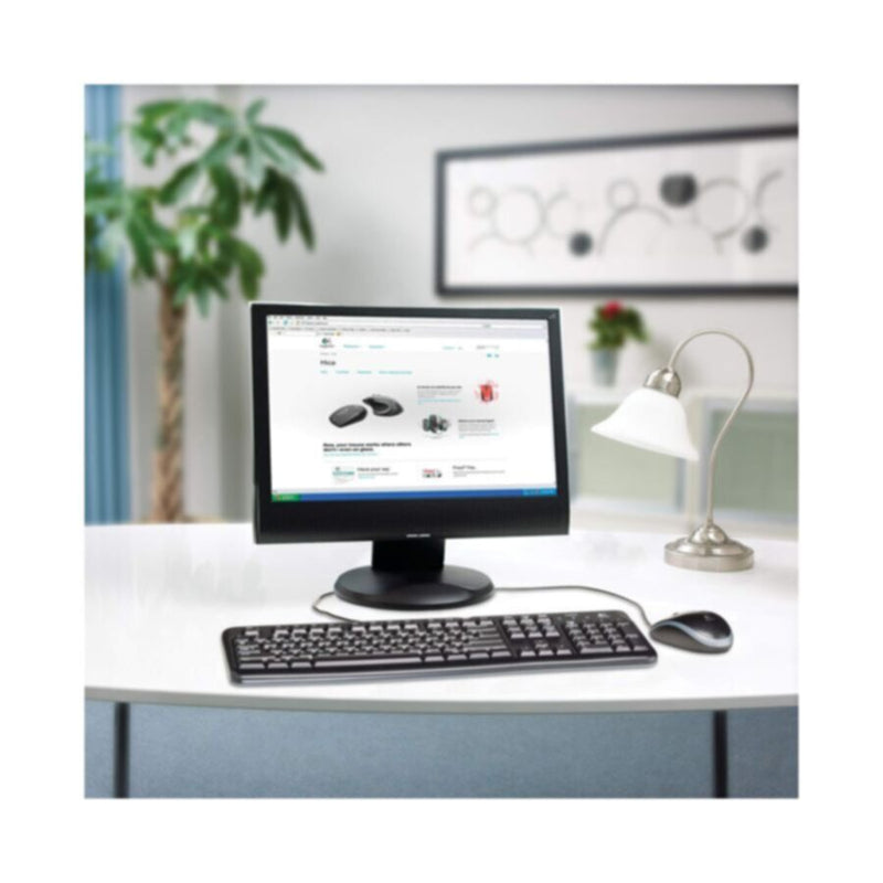 LOGITECH | Corded Desktop Keyboard And Mouse COMBO Black | MK120