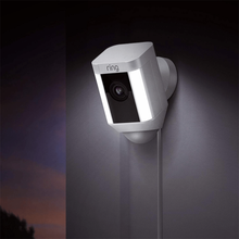 RING | Spotlight Cam 1080p Outdoor Wi-Fi Camera with Night Vision (Wired) White | MMWEISPLI8SH2