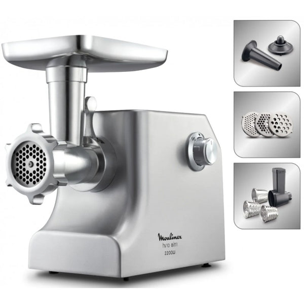 MOULINEX | Meat Mincer HV10 2200W 3 Grids with Kebbe & Shred Attachments | ME858DM0