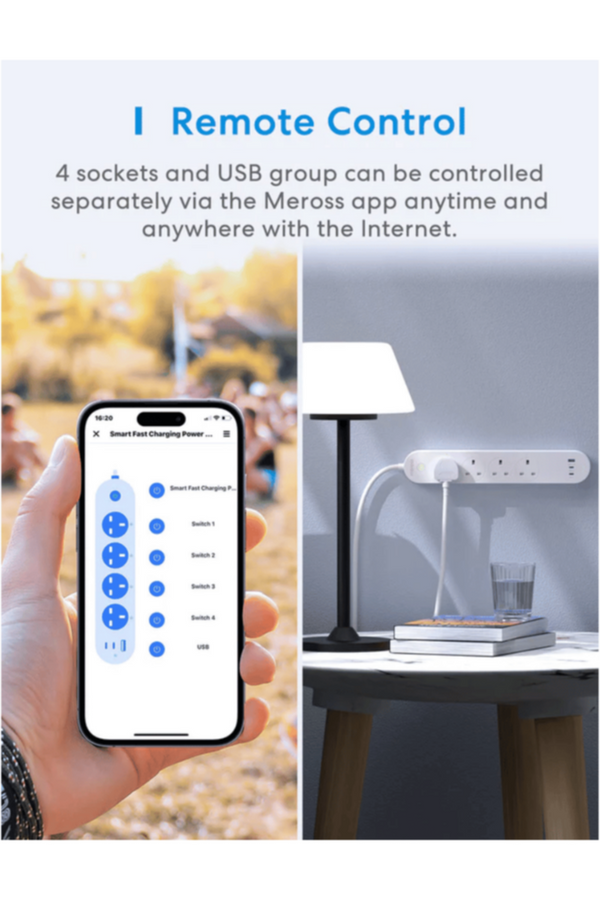 MEROSS | Smart Fast Charging Power Strip  | MSP843P