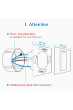 MEROSS | Smart Wi-Fi Wall Switch 1 Gang 2 Way Physical Button | MSS550XHK