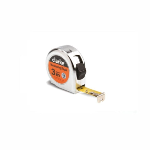 CLARKE | Measuring Tape 5mtr Chrome Finish Steel Body with Lock Mechanism Heavy Duty | MT5SBC
