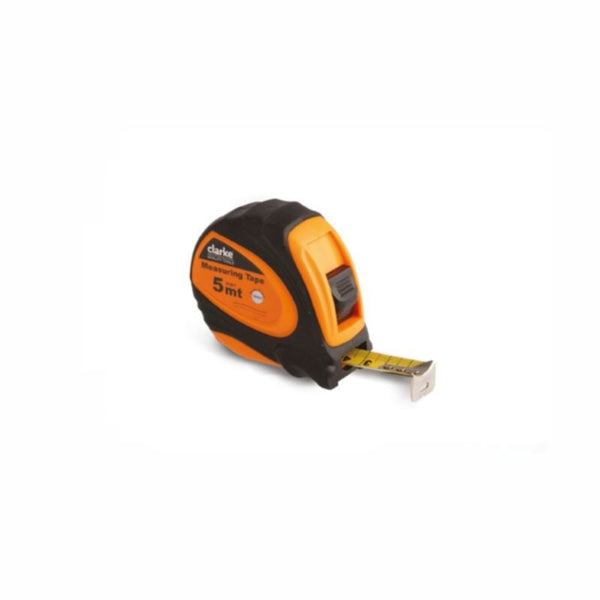 CLARKE | Measuring Tape 5mtr Orange/Black Color Classic Body with Film Coated Blade & Lock Mechanism | MT5CCL