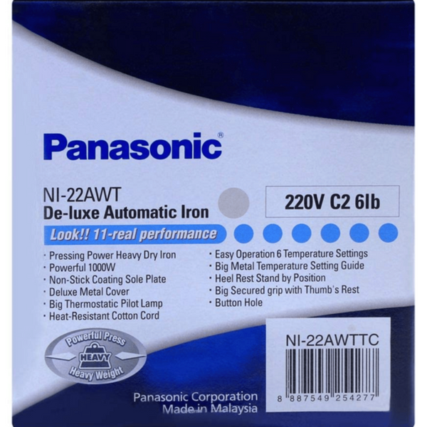 PANASONIC | Heavy Weight Dry Iron 1000W White | NI 22AWTH
