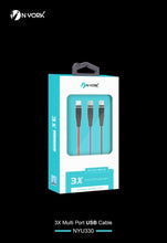 NYORK | 3 In 1 Multi-Port Nylon Braided USB Cable | NYU-330
