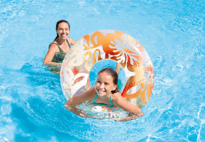 INTEX | Clear Tropical Color Inflatable Pool Swim Tubes - Assorted Colors | 42159251