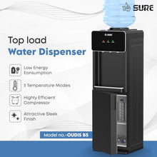 SURE | 3 Tap Top Loading Water Dispenser with SS Cabinet | OUDIS-B5