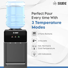SURE | 3 Tap Top Loading Water Dispenser with SS Cabinet | OUDIS-B5