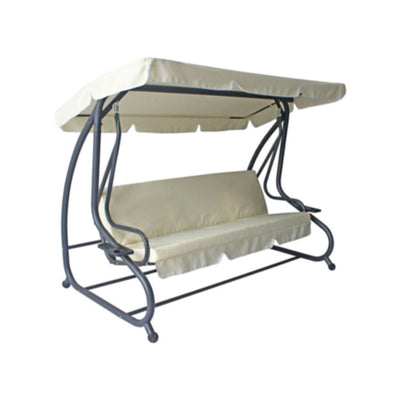 Outdoor White Multifunctional Reclining Straight Swing Chair 3 Person | SW005
