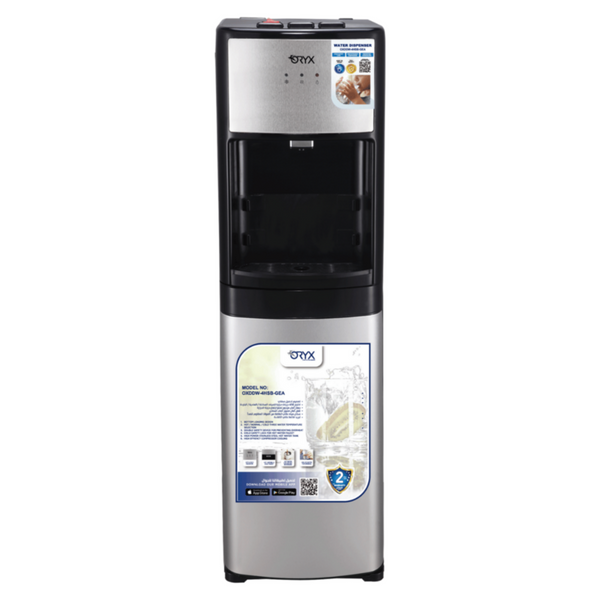 ORYX | Hot, Cold & Normal Bottom Load Water Dispenser 3 Tap Silver | OXDDW-4HSB-GEA