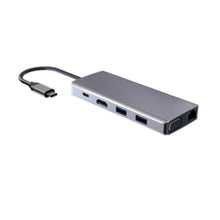 POWEROLOGY | 11 in 1 USB-C Hub Charge & Sync Aluminum body with Ethernet for Macbook Pro/Dell XPS 13 & 15 - Gray | P11CHBGY