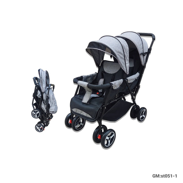 Heavy Duty Foldable Baby Stroller with Canopy and Storage Basket | ST031-1