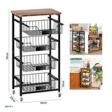 5-Tier Utility Kitchen Organizer & Storage Cart with Pull-Out Baskets | 539-47-1