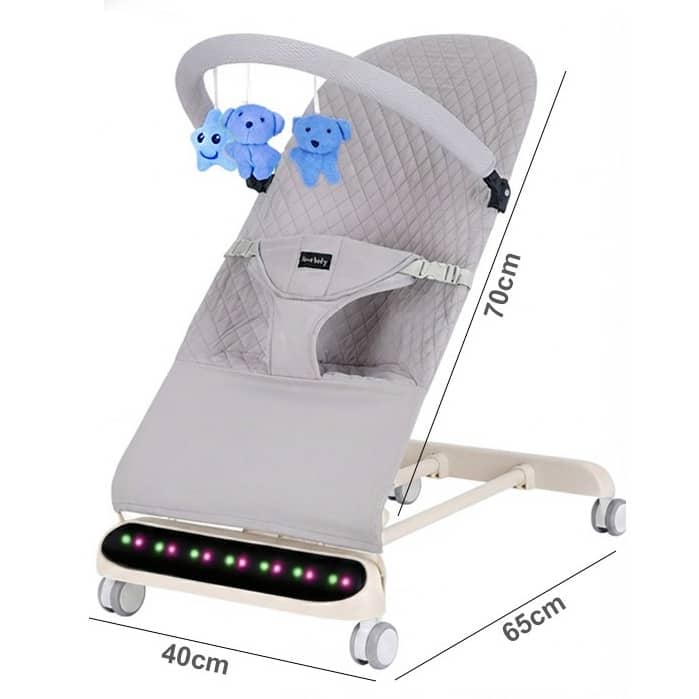Baby LED Bouncer Chair with Music, Toy Bar & Wheels | rc141-04