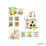 Multifunctional Wooden Educational Wisdom Beads Maze Shape Sorter Cube Toys | SH295-08