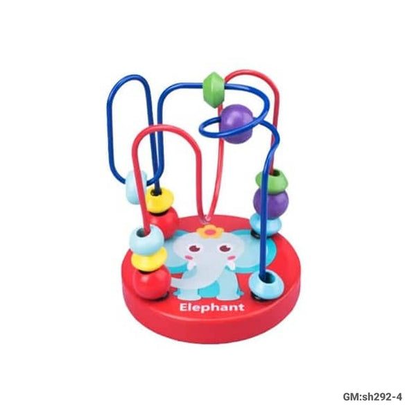 Wooden Educational Circle Bead Maze Toys Roller Puzzle Counting Frames Red | sh292-4