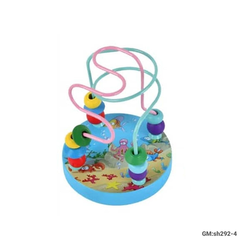 Wooden Educational Circle Bead Maze Toys Roller Puzzle Counting Frames Blue | sh292-4
