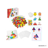 Educational game, Tangram with 250 geometric wooden pieces and 10pcs worksheets | sh295-11