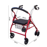 Light weight Folding Walker Wheelchair Red | 804-2