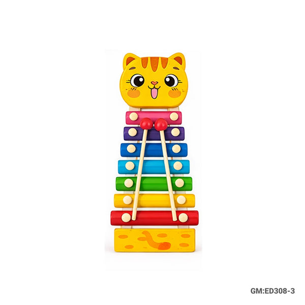 Kids Wooden Colourful Xylophone Musical Toy Cat | ed308-3
