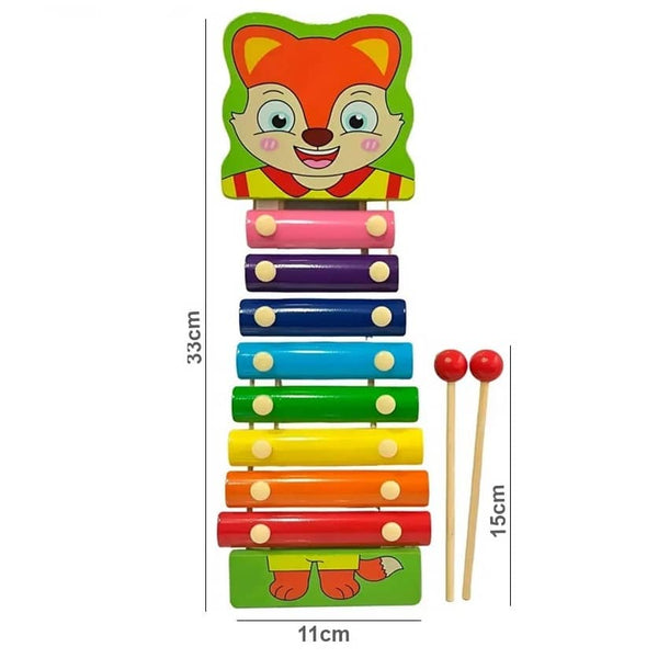 Kids Wooden Colourful Xylophone Musical Toy Fox | ed308-3