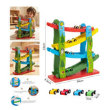Wooden Car Race Track Slide Block Roller Coaster for Kids Racing Car Toy | sh295-13