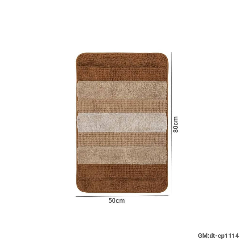 2Pc U-Shaped Non-Slip Bathroom Rugs Brown | DT-CP1114