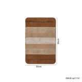 2Pc U-Shaped Non-Slip Bathroom Rugs Brown | DT-CP1114