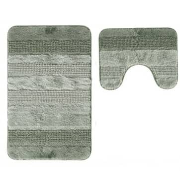 2Pc U-Shaped Non-Slip Bathroom Rugs Green | DT-CP1114