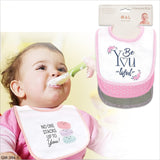 3Pcs Cotton Baby Apron Feeding Bibs Saliva Towel Pink | cl205-1
