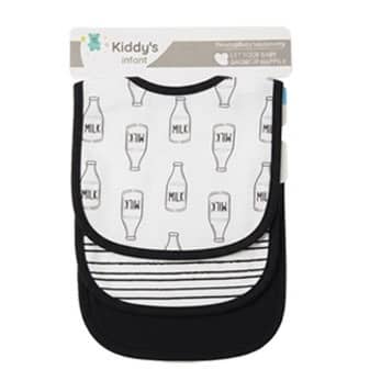 3Pcs Cotton Baby Apron Feeding Bibs Saliva Towel Black | cl205-1