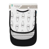 3Pcs Cotton Baby Apron Feeding Bibs Saliva Towel Black | cl205-1