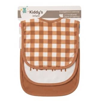 3Pcs Cotton Baby Apron Feeding Bibs Saliva Towel Brown | cl205-1