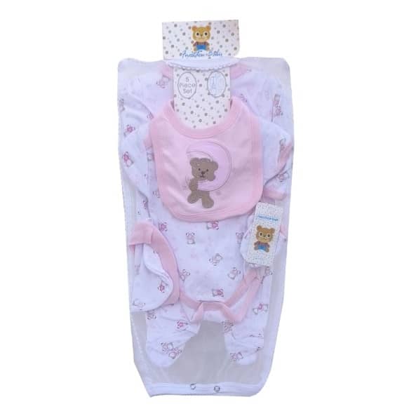5pcs Baby Wear Set Pink And White | cl202-1