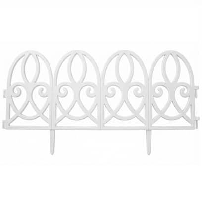 1Pc White Plastic Stake Fences for Garden Border Interlocking Flexible Lawn Panel | Deco 21-20