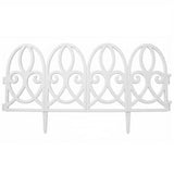 1Pc White Plastic Stake Fences for Garden Border Interlocking Flexible Lawn Panel | Deco 21-20