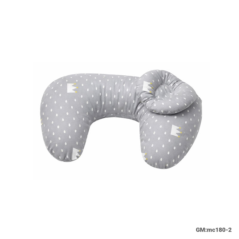U-Shaped Nursing Breastfeeding Pillow Gray and Whit | mc180-2