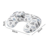 U-Shaped Nursing Breastfeeding Pillow Gray Feathers | mc180-2