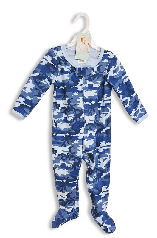 1Pcs Zipper Baby Footie Comfortable Sleep Wear Dark Blue | cl200-2