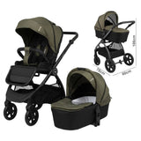 2in1 Baby Stroller with Bassinet Mode Drak Green | st026-08