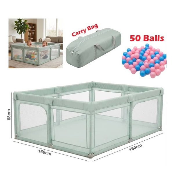 Baby Playpen, Play Yards for Indoor & Outdoor with Breathable Mesh Green | PP237-15