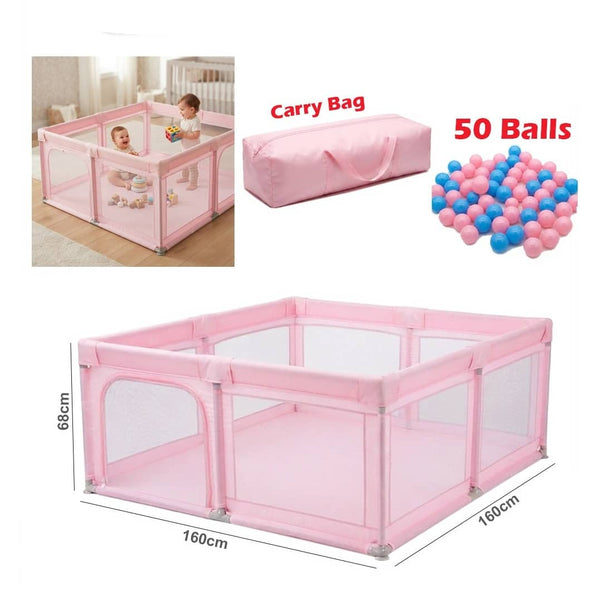 Baby Playpen, Play Yards for Indoor & Outdoor with Breathable Mesh Pink | PP237-15