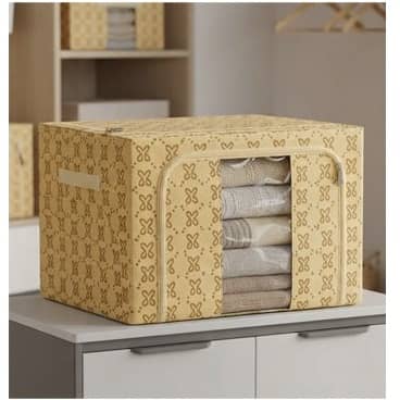 Foldable Wardrobe Clothing Storage Organizer Bag beige | 285-02