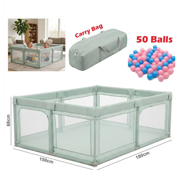 Baby Playpen, Play Yards for Indoor & Outdoor with Breathable Mesh Green | PP237-13