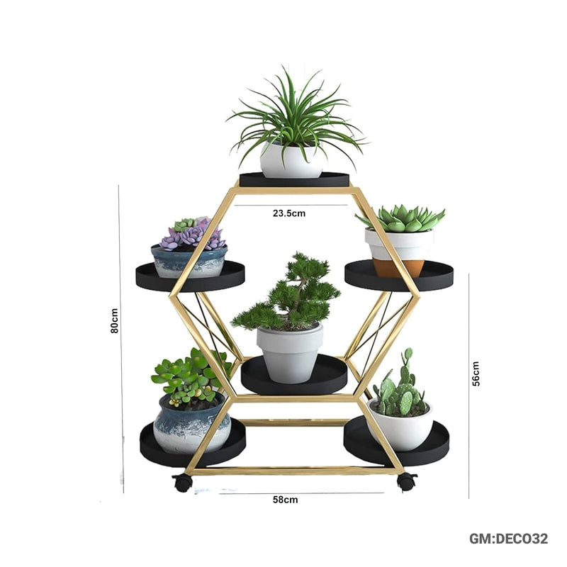 Metal Rolling Plant Pots Rack | Deco32
