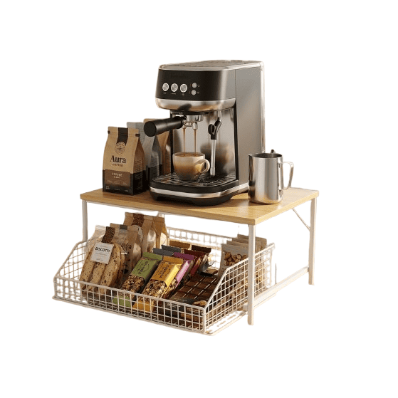 Multifunctional Countertop Coffee Machine Storage Rack Drawer Bar | OMD-66-1